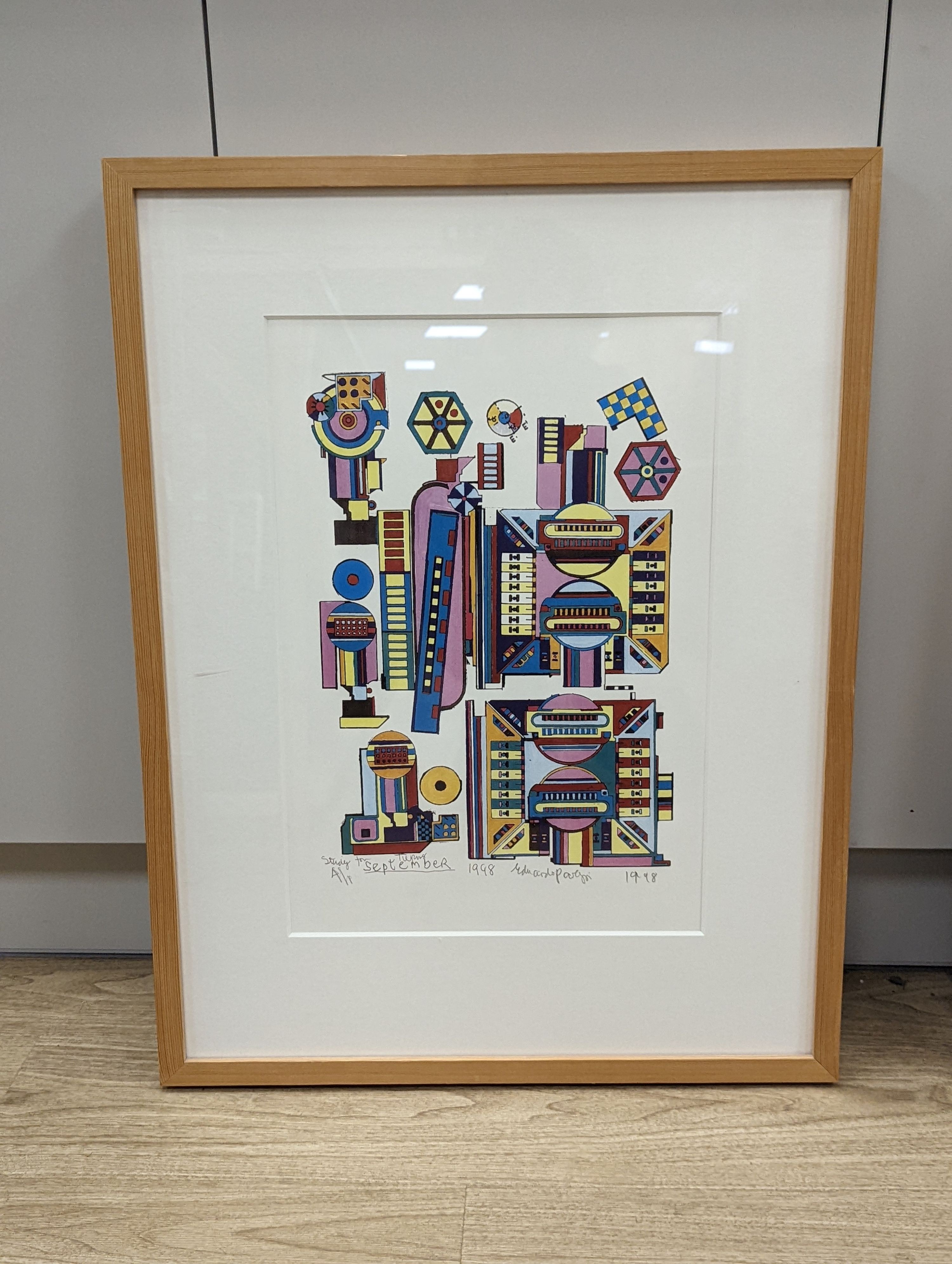 Eduardo Paolozzi (1924-2005), screenprint, Study for Turing, signed artist's proof dated 1998, 49 x 34cm